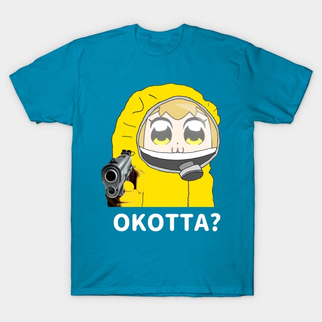 Popuko Okotta? in Hazmat Suit Edits memes with gun T-Shirt by FOGSJ